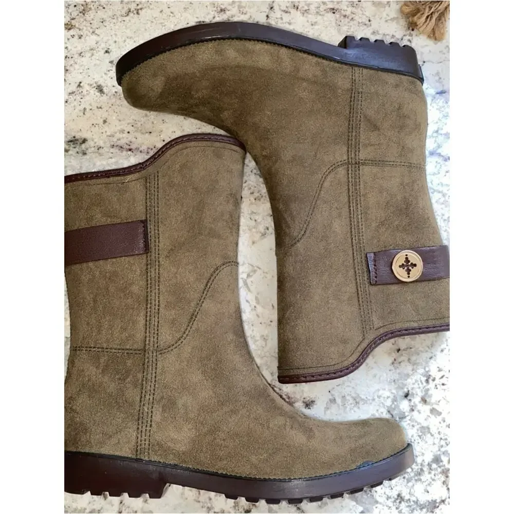 Charleston Shoe Company $160 Legare Rain Boot Olive US 7 EUC